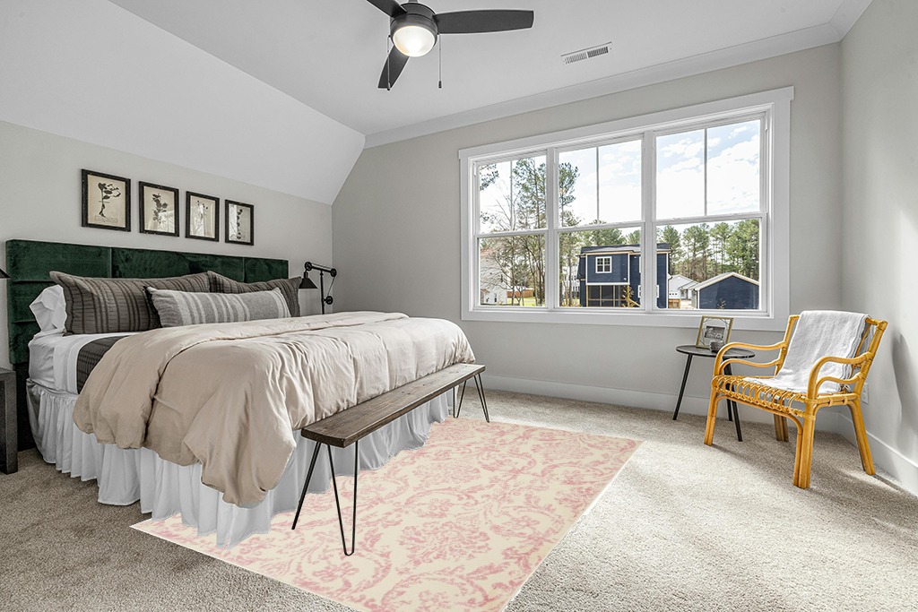Rug ideas in Grey Traditional Bedroom with King Bed
