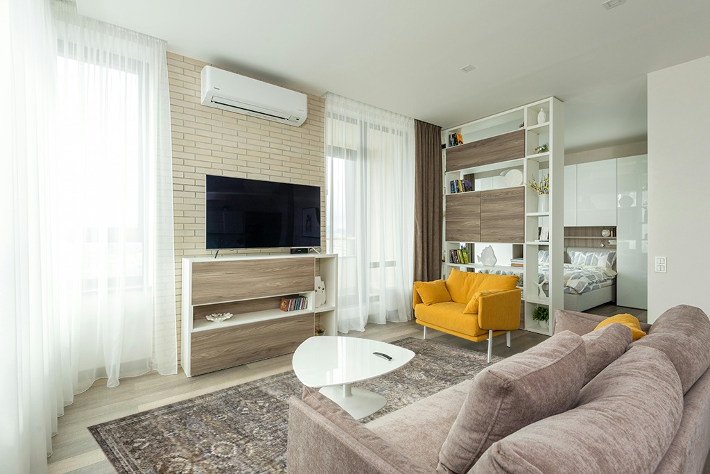 ‎Pebble / Taupe ‎Traditional ‎Washable ‎Living Room ‎Area Rug in Light Modern Living Room with TV