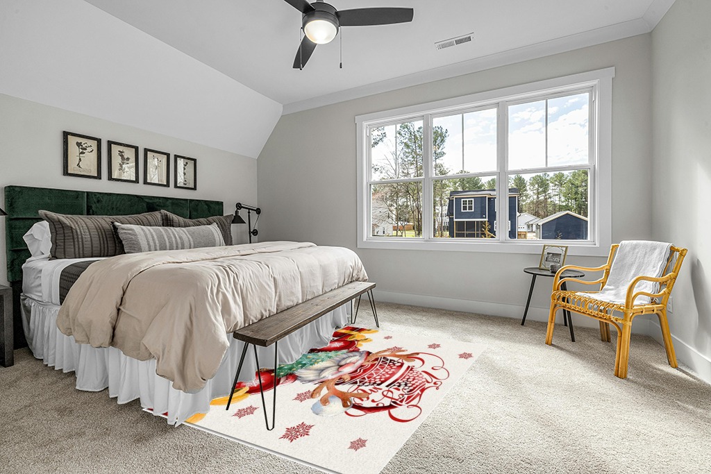 Christmas rug ideas in Grey Traditional Bedroom with King Bed