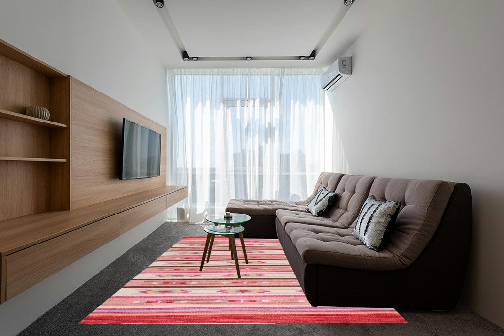 Cute rug ideas in Grey Living Room with Brown Couch