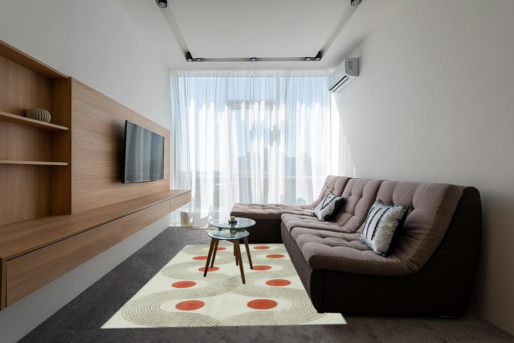 6x9 Washable Cotton Area Rugs for Living Room Bedroom Beige Red Geometric Rug Flatweave Cotton Rug Indian Handmade Carpet Boho for Entryway Farmhouse Kitchen Home Floor Decor Dining Room in Grey Living Room with Brown Couch