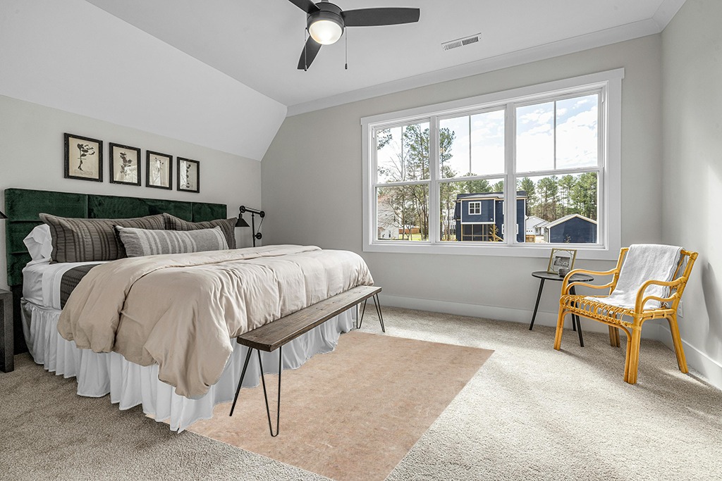 Rug ideas in Grey Traditional Bedroom with King Bed