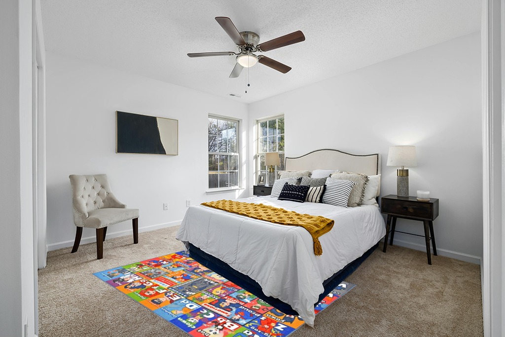 KC Cubs DC Super Hero Rug - ABC Alphabet - Traits & Emotions Playrug - Educational & Learning Carpets - Children’s Play - Rectangular Kids Play Carpet - Toddlers 2 & Up - Playroom, Classroom, Bedroom in White and Yellow Modern Bedroom