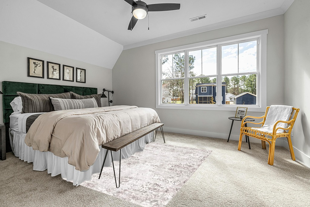 Unique Loom Eos Collection Area Rug - Borealis (5' 3" x 8' Rectangle, Stone Gray/ Ivory) in Grey Traditional Bedroom with King Bed