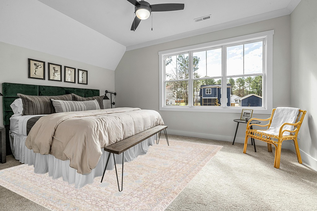 Oriental rug decorating ideas in Grey Traditional Bedroom with King Bed