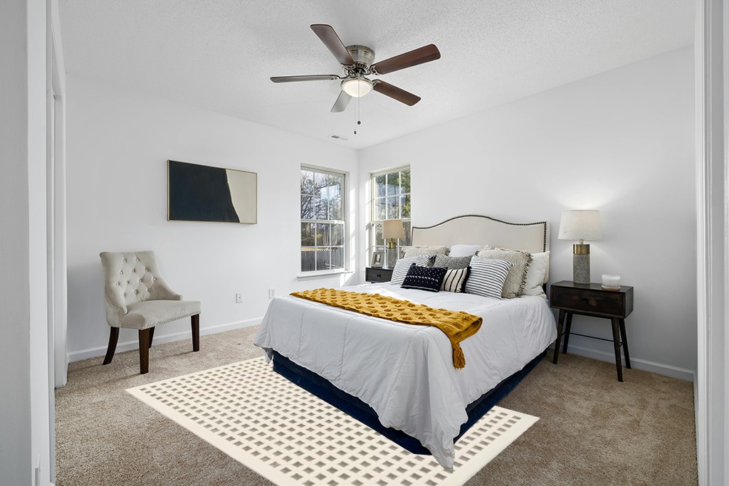 nuLOOM 5' x 8' SuperiorWash Indoor Area Rug, 100% Recycled PET, Machine Washable, Oeko-TEX Certified, Medium Pile, Pet-Friendly, Daleyza Checkered Cream in White and Yellow Modern Bedroom