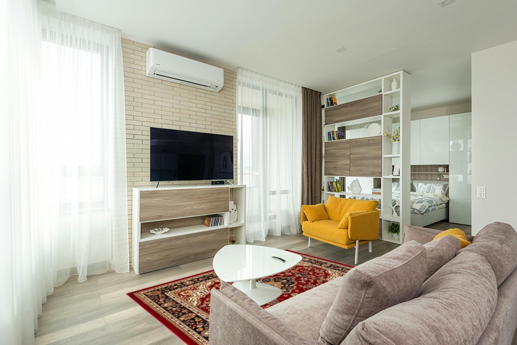 Noble Medallion Red Persian Floral Oriental Formal Traditional Area Rug 5x7 (5'3" x 7'3") Easy to Clean Stain Fade Resistant Shed Free Modern Contemporary Transitional Soft Living Dining Room Rug in Light Modern Living Room with TV