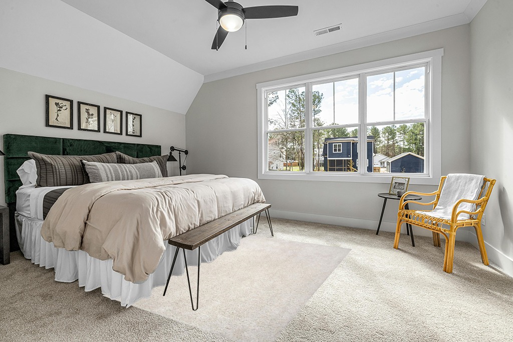 Rug ideas in Grey Traditional Bedroom with King Bed