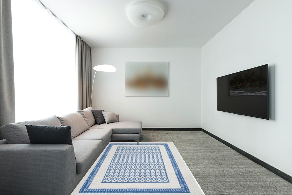 Are white rugs a bad idea in Modern Living Room with Grey Couch