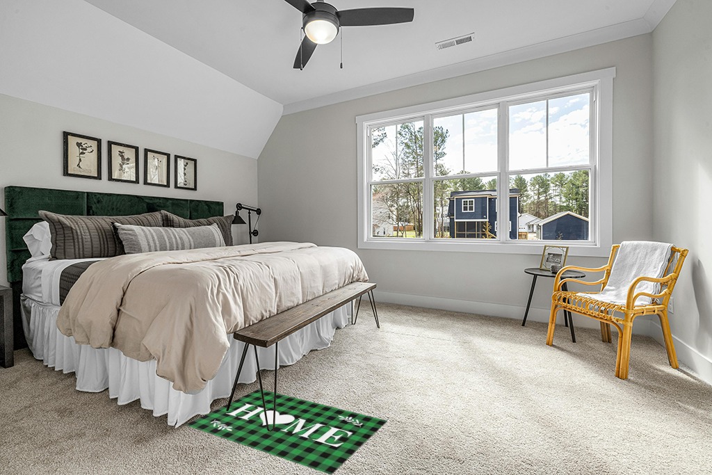 Christmas rug ideas in Grey Traditional Bedroom with King Bed