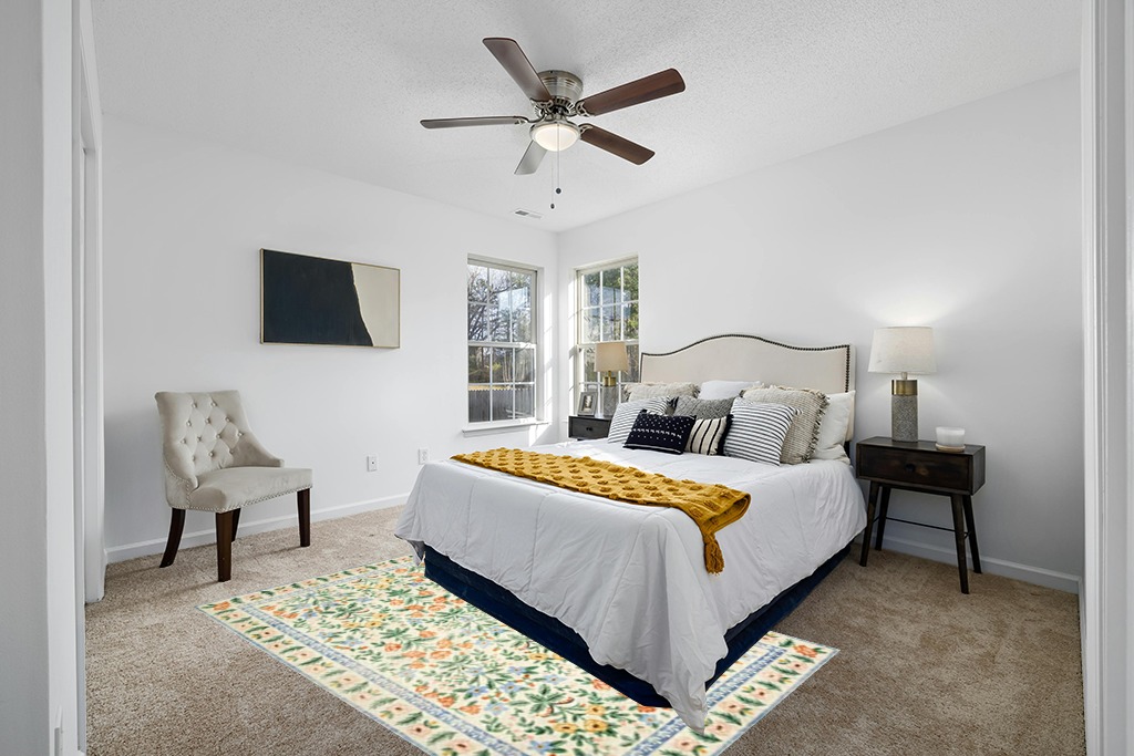 Loloi Rifle Paper Co. x Eden Mughal Garden Cream 5'-0" x 7'-6" Area Rug in White and Yellow Modern Bedroom
