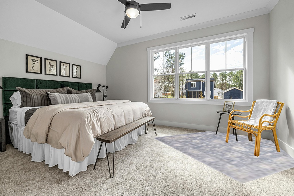 Unique Loom Portland Collection Bohemian Vintage Inspired Tone-on-Tone Design Area Rug (8' 0 x 8' 0 Square, Gray/ Ivory) in Grey Traditional Bedroom with King Bed