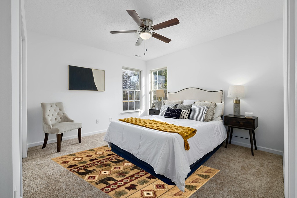 Atwell Southwestern Beige Rug Millwood Pines Rug Size: Rectangle 5'3" x 7'6" in White and Yellow Modern Bedroom