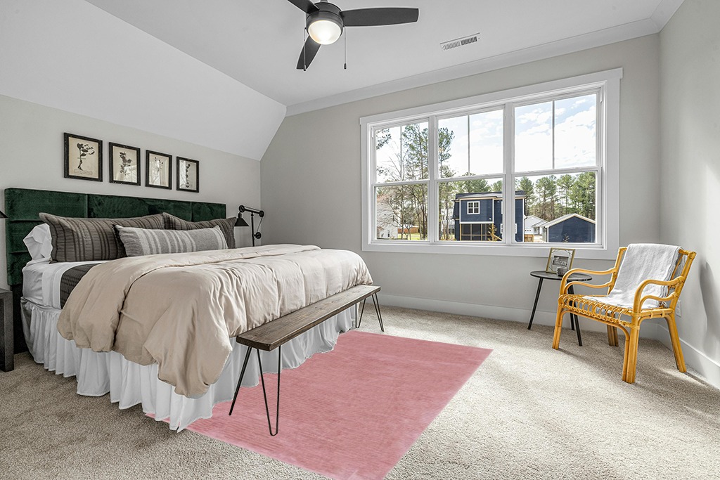Rug ideas in Grey Traditional Bedroom with King Bed