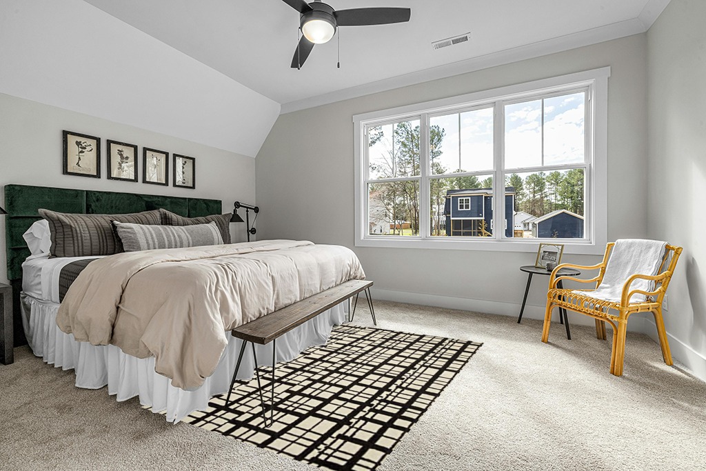 Loloi Chris Loves Julia Polly 5'-0" x 7'-6" Area Rug in Black/Ivory - Large Neutral Area Rug, Unique Patterned Rug for Living Room, Bedroom, Dining Area, Home Office in Grey Traditional Bedroom with King Bed