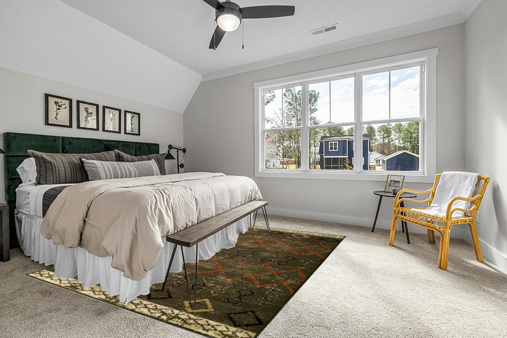 Rug ideas in Grey Traditional Bedroom with King Bed