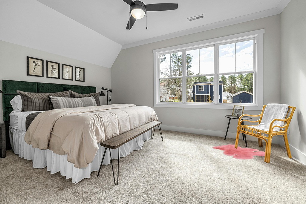 Bear rug ideas in Grey Traditional Bedroom with King Bed