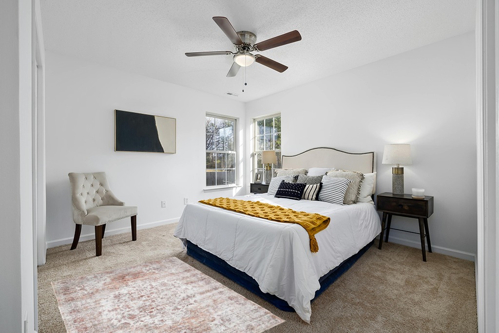 Rug ideas in White and Yellow Modern Bedroom