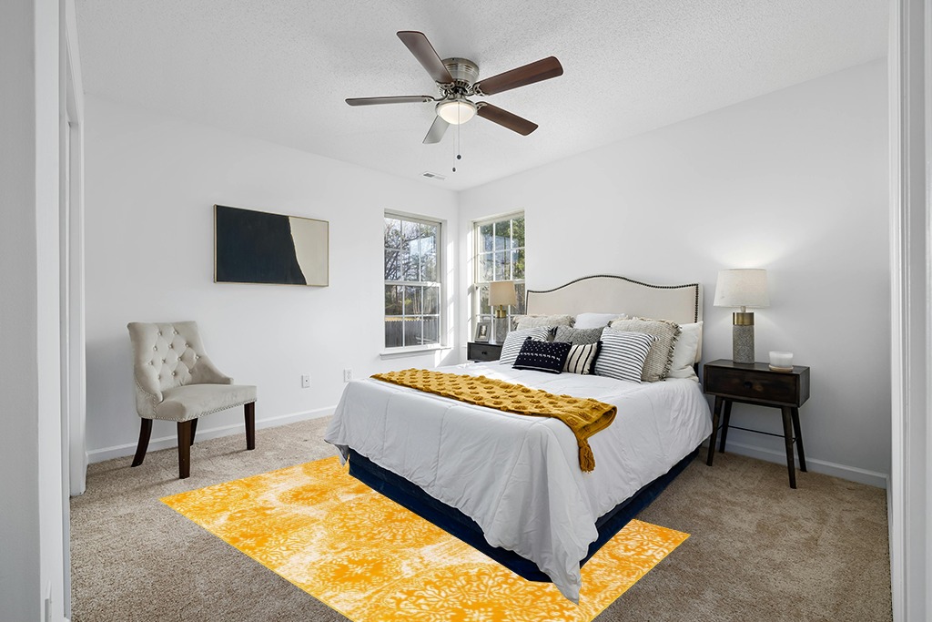 Unique Loom Sofia Collection Area Rug - Grand (5' 3" x 8' Rectangle, Yellow/ Ivory) in White and Yellow Modern Bedroom