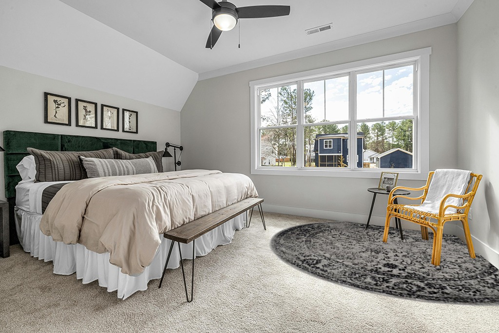 SAFAVIEH Adirondack Collection Area Rug - 10' Round, Grey & Black, Oriental Distressed Design, Non-Shedding & Easy Care, Ideal for High Traffic Areas in Living Room, Bedroom (ADR109B) in Grey Traditional Bedroom with King Bed