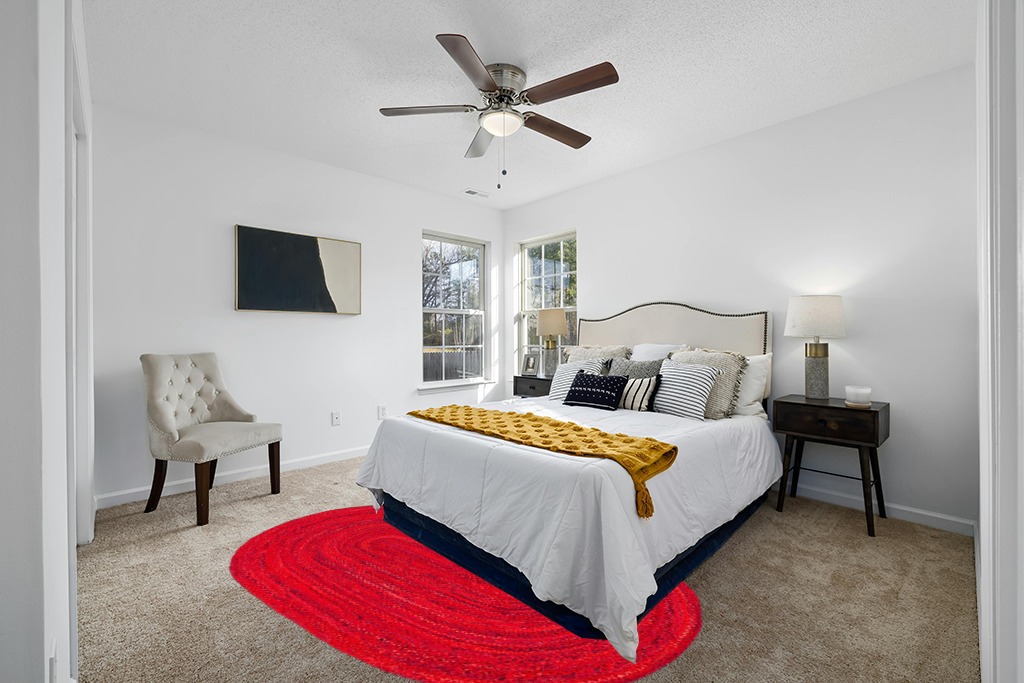 Safavieh Braided Collection Area Rug - 5' x 8' Oval, Red, Handmade Country Farmhouse Reversible Cotton, Ideal for High Traffic Areas in Living Room, Bedroom (BRD452Q) in White and Yellow Modern Bedroom