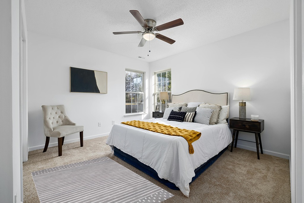 Rug ideas in White and Yellow Modern Bedroom