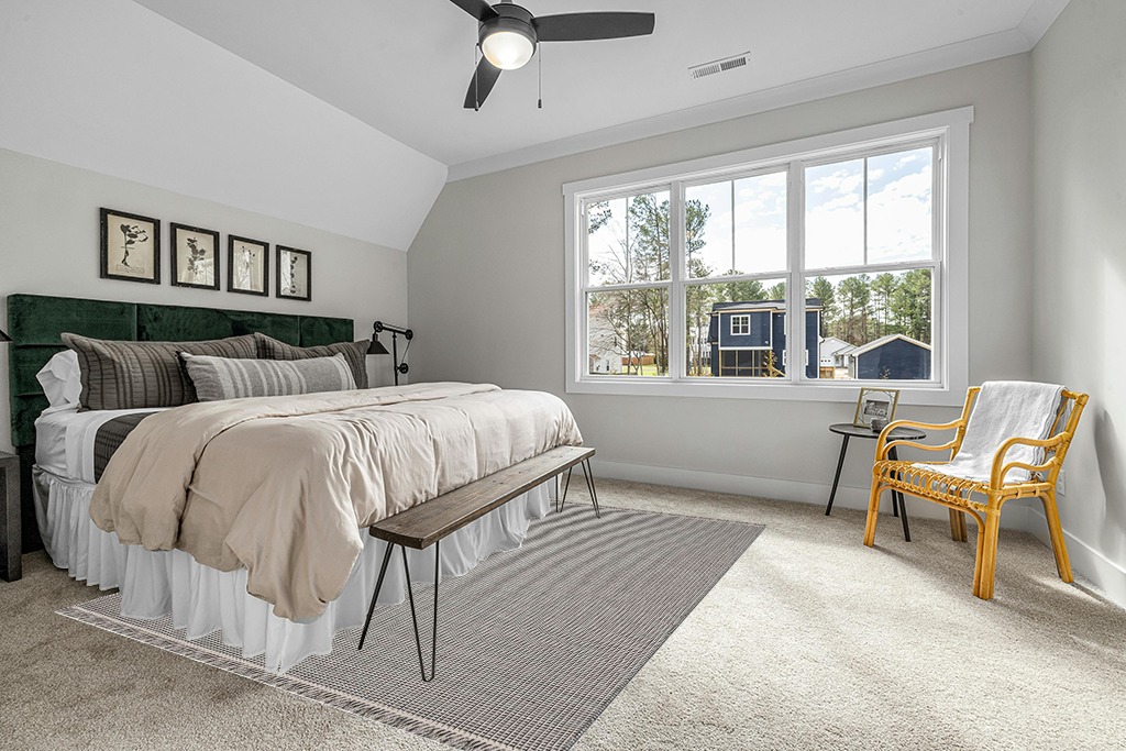 Farmhouse rug ideas in Grey Traditional Bedroom with King Bed