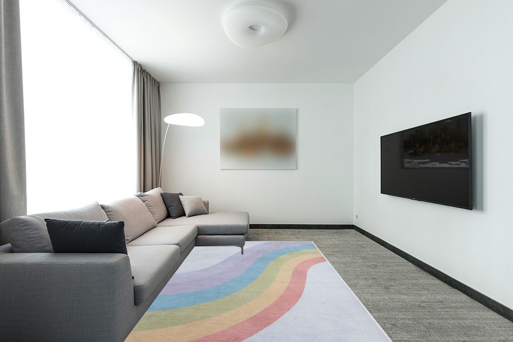 Are white rugs a bad idea in Modern Living Room with Grey Couch