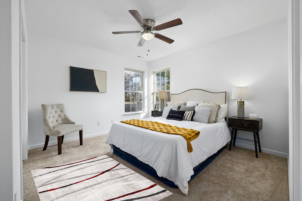 Rug ideas in White and Yellow Modern Bedroom